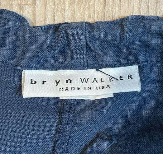 Bryn Walker  Navy Blue Pull-On Linen Cargo Pants - size Medium