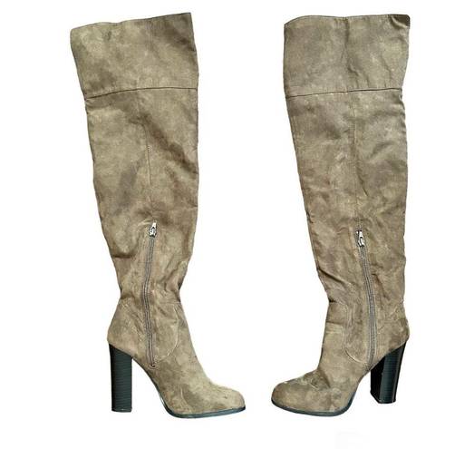 Qupid QUIPID over the knee faux suede boots, size 8