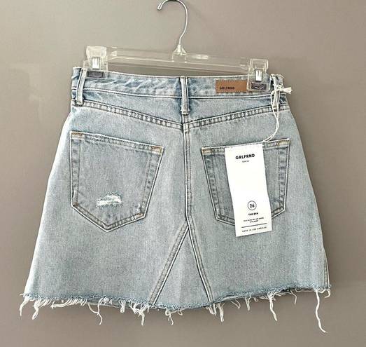 GRLFRND Revolve  BUTTON FLY DENIM SKIRT EVA CAR WASH SIZE 26/2