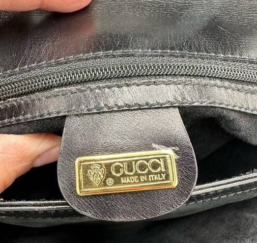 Gucci  Black Leather Shoulder Bag (Vintage)