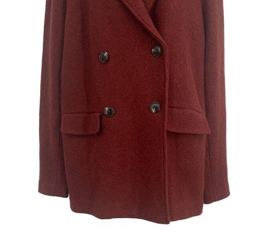 Rachel Zoe NEW  Wool Pea Coat Double Breasted Burnt Orange Small Jacket