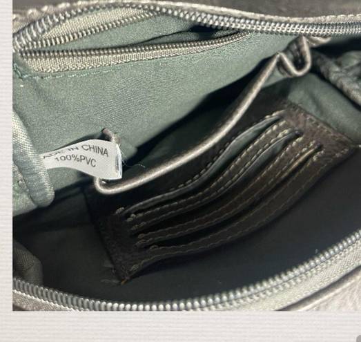 Gray sling crossbody bag 100% PVC