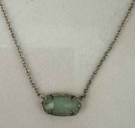 Kendra Scott  Elisa Gold Chain and Chalcedony Green Glass Stone Necklace