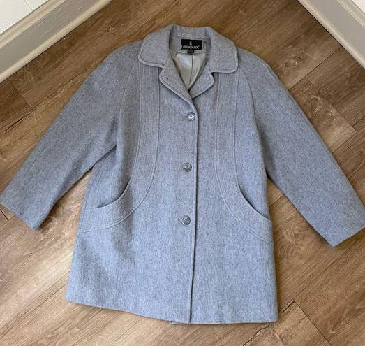 London Fog  Light Blue Wool Blend Winter Over Coat ~ Women’s Size 8