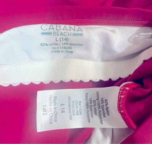 Cabana Del Sol Cabana Beach One-Piece Swim Ruched Flattering Fuscia Pink Summer Vacay Pool Sz L