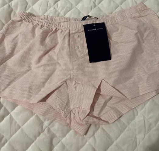 Brandy Melville Pink White Striped Shorts