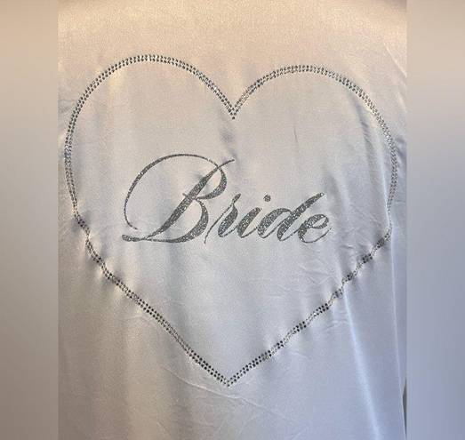 Victoria's Secret  BRIDE Robe White Wedding Kimono I Do, One Size Heart Glitter