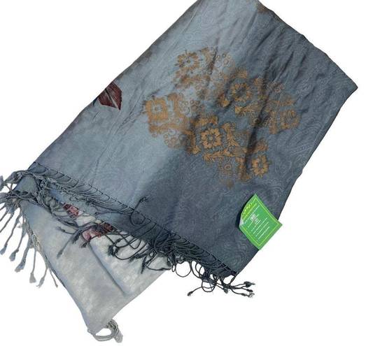 Handloom House silk floral stole scarf wrap