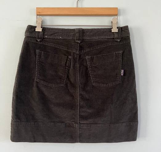 Patagonia Corduroy Charcoal Gray Organic Cotton Mini Skirt