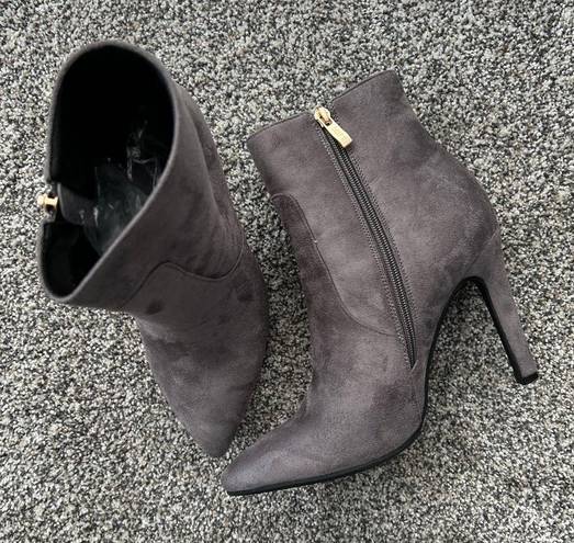 NWB! Suede Gray Ankle Boots