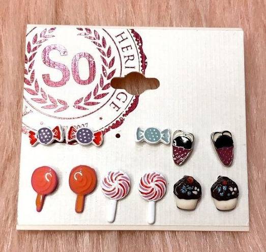 SO  Heritage Sweets Candy Ice Cream Cake Stud Earring Set