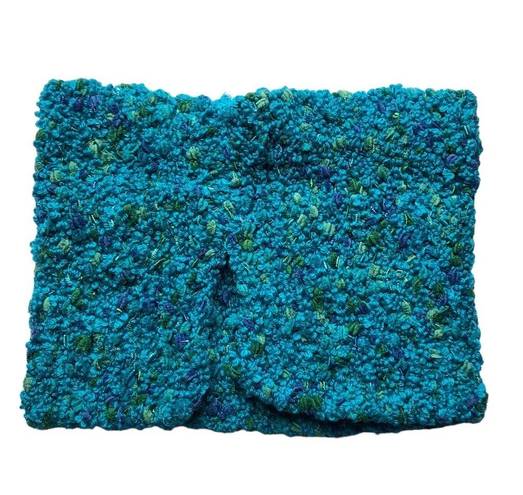 infinity Bulky Handmade knit  Scarf or Dickey in Turquoise, Green & Blue