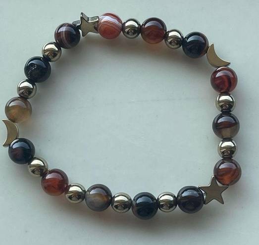 Onyx Sardonyx  carnelian ONE NEW stretch beaded bracelet natural stone crystal st