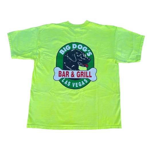 Big Dogs Vintage 90s  Bar & Grill Las Vegas Yellow Graphic T-shirt