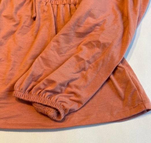 Absolutely Famous  Orange Blouse V Neck Cinched Waist Size‎ Small