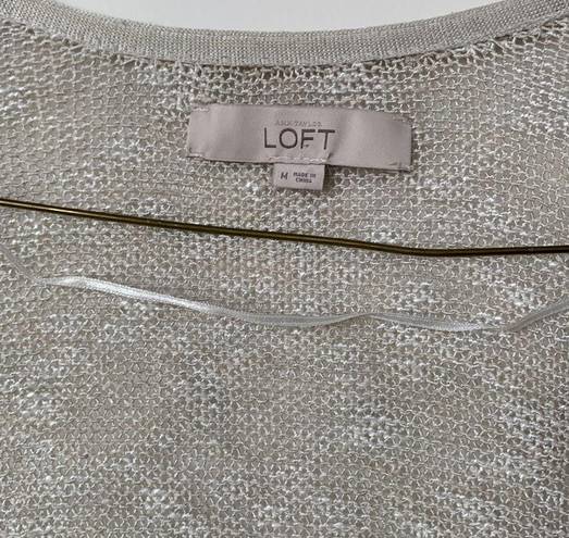 Loft NWOT Ann Taylor  Cream Lightweight Knit Long Sleeve Cardigan