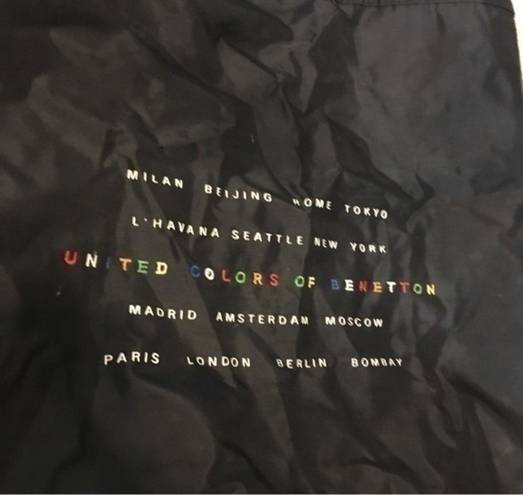 United Colors Of Benetton Vintage 90’s  black Backpack Drawstring Travel Bag.