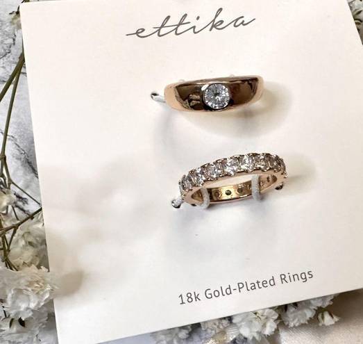 Ettika NWOT  Stackable Cubic Zirconia Rings in Gold