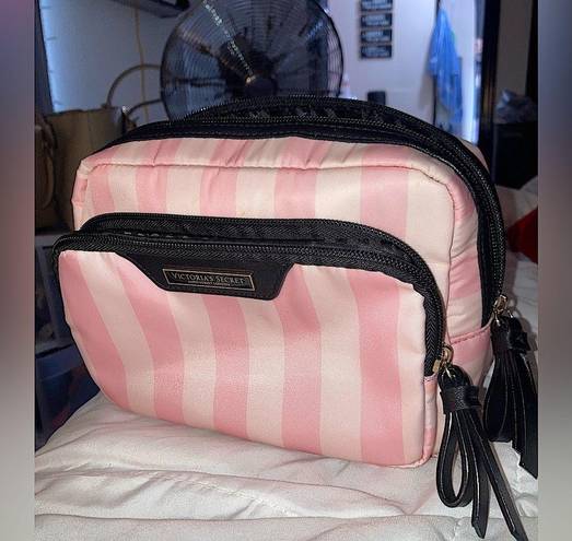 Victoria's Secret Victoria’s Secret Pink Striped Cosmetic Bag