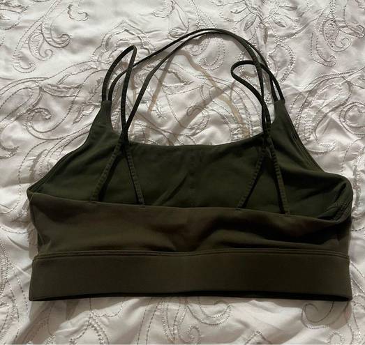 Peloton  army green Strappy sport bra size small