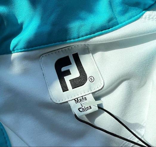 FootJoy  Sport Mid Later White Aqua 1/2 Zip Pullover Top Women’s Small