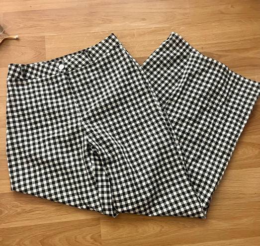 Gingham Black And White Pants Size M