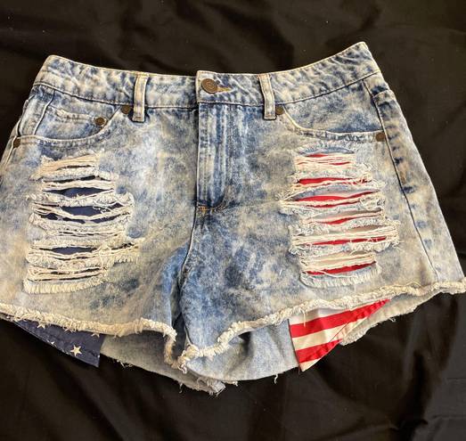 Refuge Acid Washed Denim Shorts