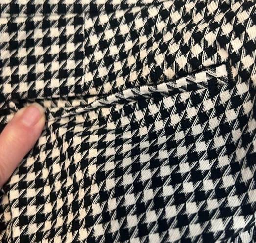 Talbots NWOT  sz12 black/white check Chatham ankle pant back pockets ankle slits