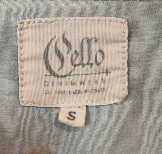 Cello  Chambray Snap Button Up Shirt Distressed