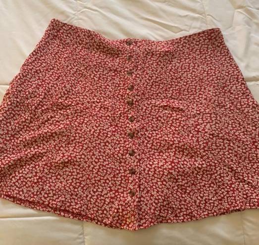 American Eagle Red Floral Skirt