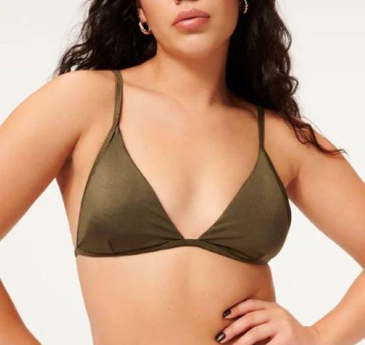 Good American NWT  Stormy Green Shine Perfect Fit Bikini Top