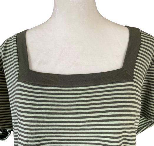 Fashion Bug  women’s 22/24W light and dark green striped short sl…