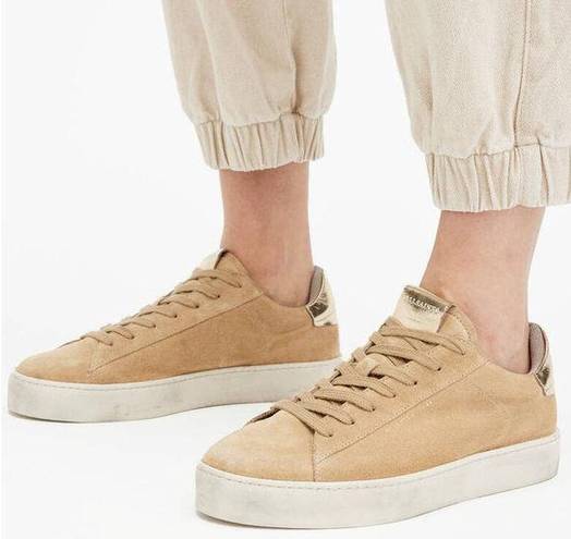 ALLSAINTS NWT  Shana Low Top Chunky Sole Suede Sneakers Oak Beige Women's US 11