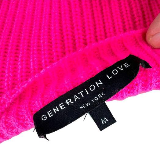 Generation Love  Sadie Cashmere & Wool Asymmetric Sweater Hot Pink Medium