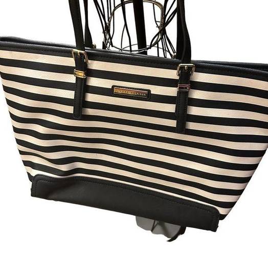 Tommy Hilfiger  navy striped oversized classic preppy carry-all tote bag