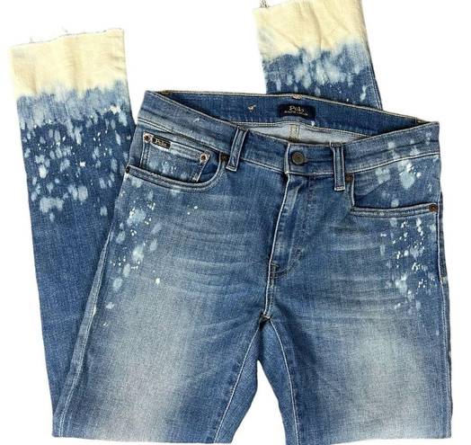 Polo  Ralph Lauren Paint Bleach Splatter The  Tompkins Skinny Jeans Size 28