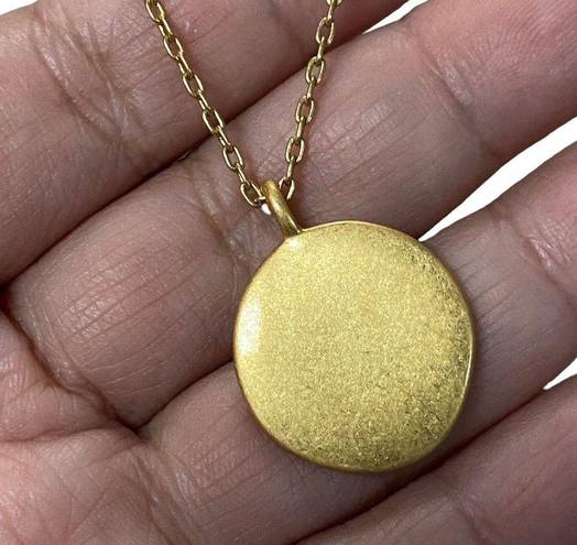 Madewell  Gold Tone Circle Round Charm Pendant Necklace