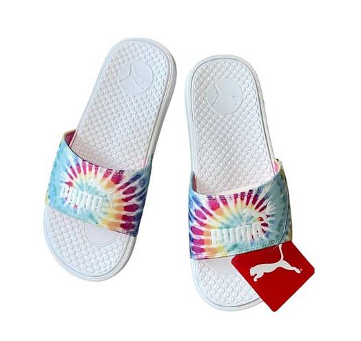 Puma NWT  COOL CAT SPORT  TIE DYE WHITE SLIP ON SLIDES SANDALS SZ-8