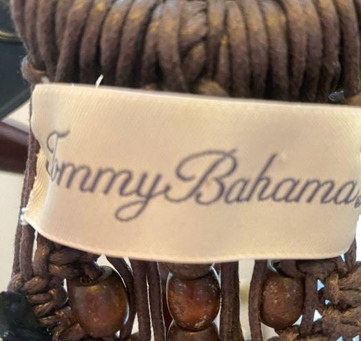 Tommy Bahama NWOT TOMMY VAHAM BROWN WOVEN BEADED AND LEATHER BELT