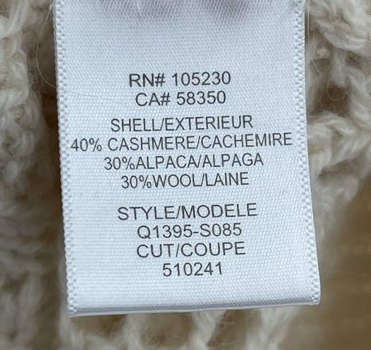 Equipment Femme White Open Knit Cashmere Alpaca Wool Cable Knit Cardigan small