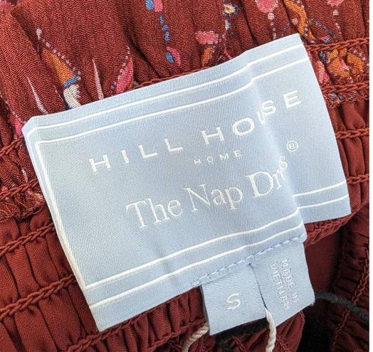 Hill House Ellie Nap Dress Size Small  Garnet Charm Scallop Crinkle Chiffon