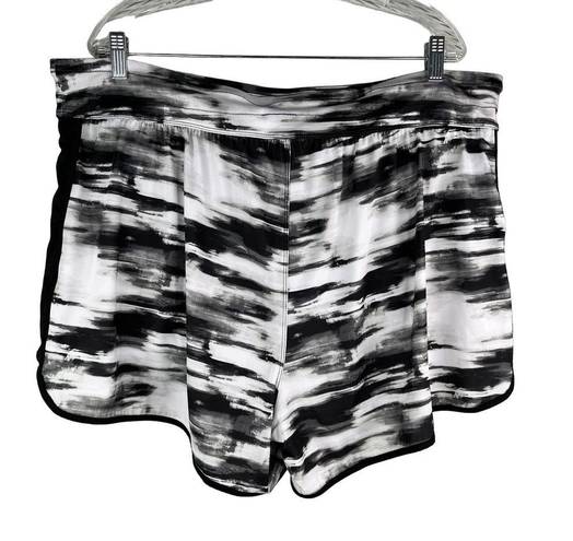 Cacique Swim by  Swim Shorts 20 Black White Built in Brief Pockets