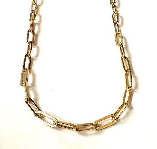 Tehrani Jewelry 14k real gold paperclip necklace | 16” | paperclip 4.5 mm chain necklace |