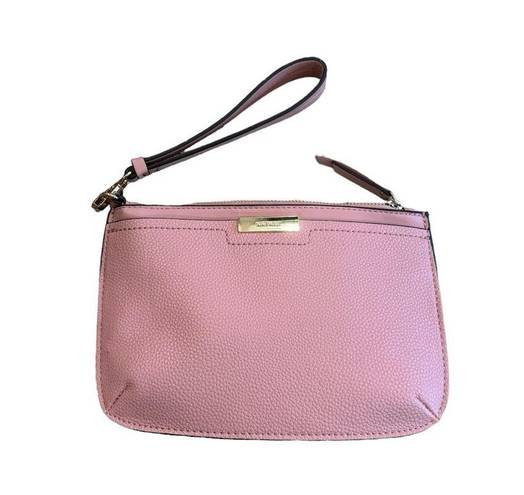 Nine West  Faux Leather Pink  Zip Clutch Wristlet