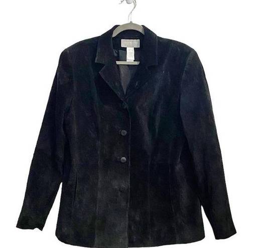 Liz Claiborne  Black Suede Leather Vintage Jacket Sz L