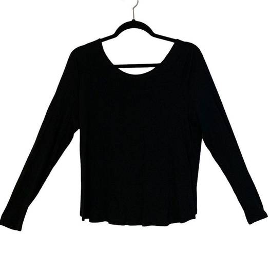 Dainty Hooligan  Women’s Black Long Sleeve Crisscross Open Back Blouse Size Small