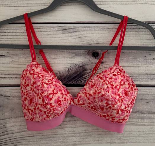 Aerie Pink & Red Lace Triangle Bralette - $26 - From Kelsey