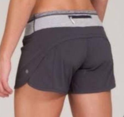 Lululemon  SPEED UP RUNNING SHORTS GREY WHITE STRIPES 10