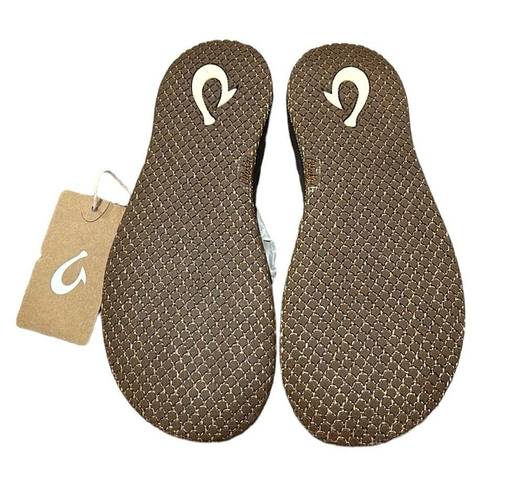 Olukai  Paniolo Women’s Premium Brown Leather Sandals Women’s Size 9