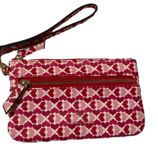 Nanette Lepore  red/pink heart wristlet